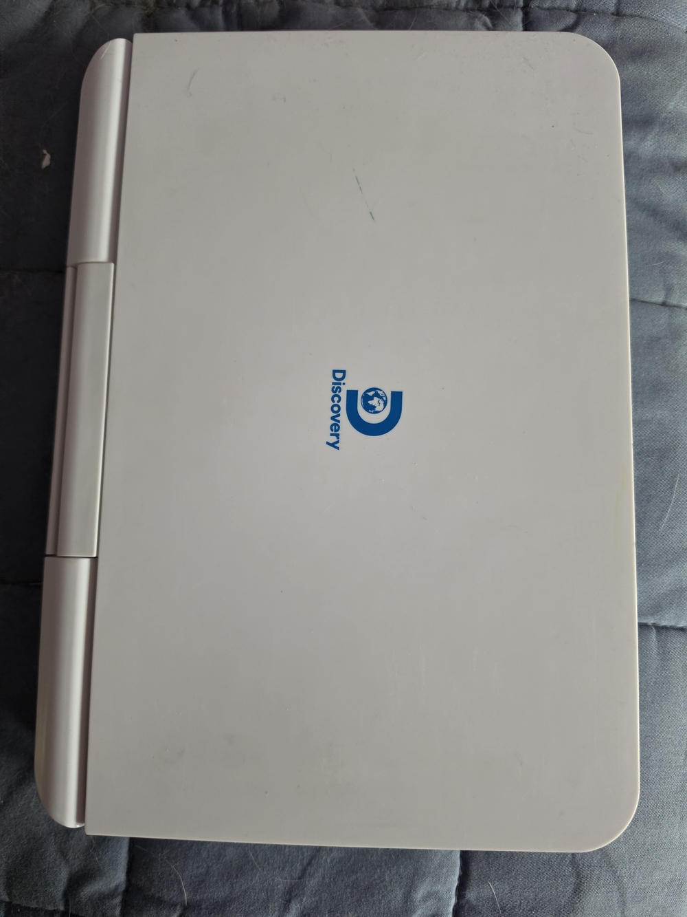 Discovery White Laptop with Blue Logo - Compact Portable Notebook